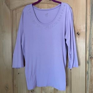 J. Jill light purple soft shimmer tee - EUC